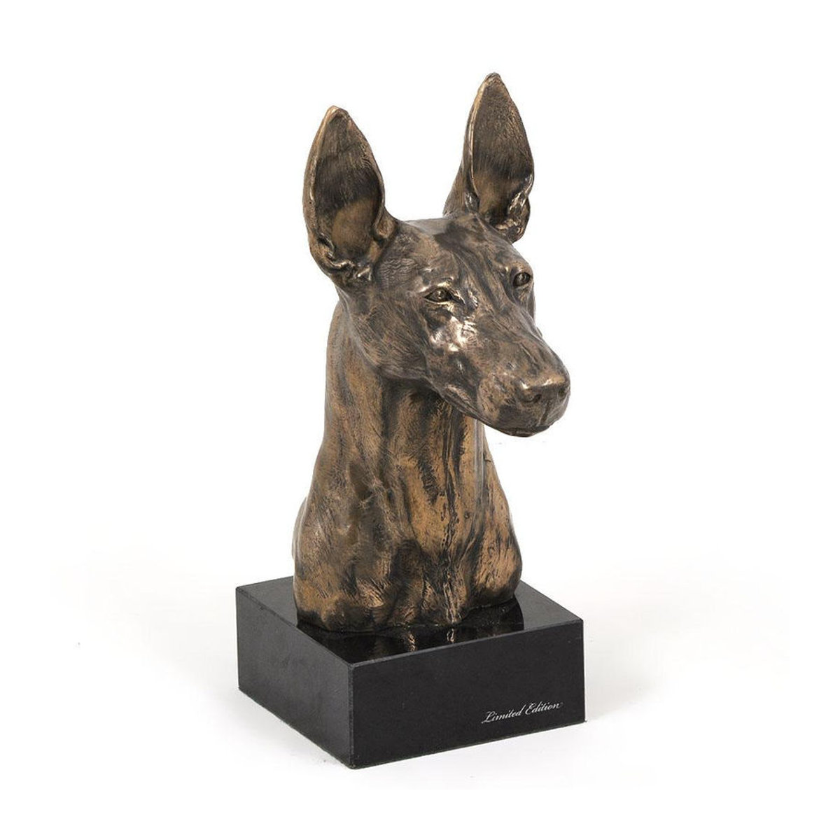 Art-Dog Pharaonenhund Skulptur als Büste auf Steinsockel in Braun - Bild 4