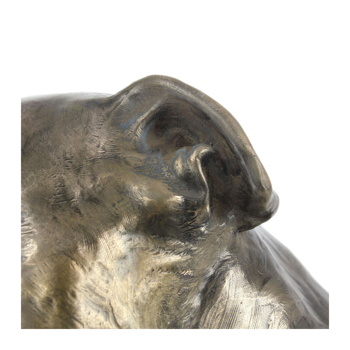 Art-Dog Staffordshire Bull Terrier Hundebüste als große Statue in Braun mit Steinsockel - Bild 8