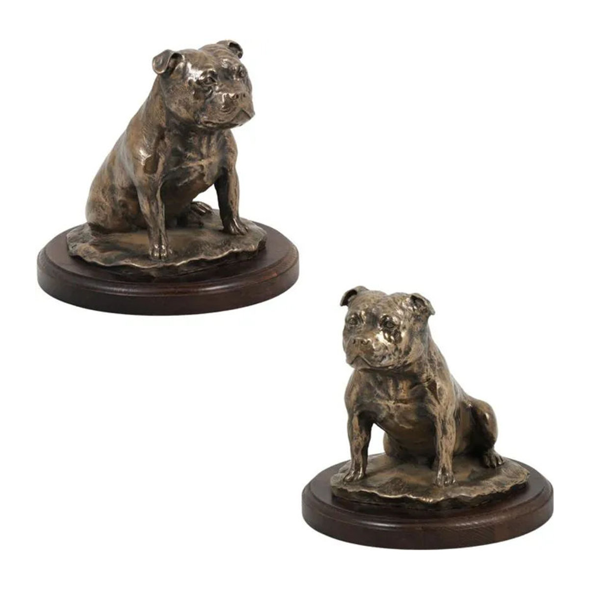 Art-Dog Staffordshire Bull Terrier Hundefigur in Braun als dekorative Silhouette aus Kunstharz und Stein - Bild 1