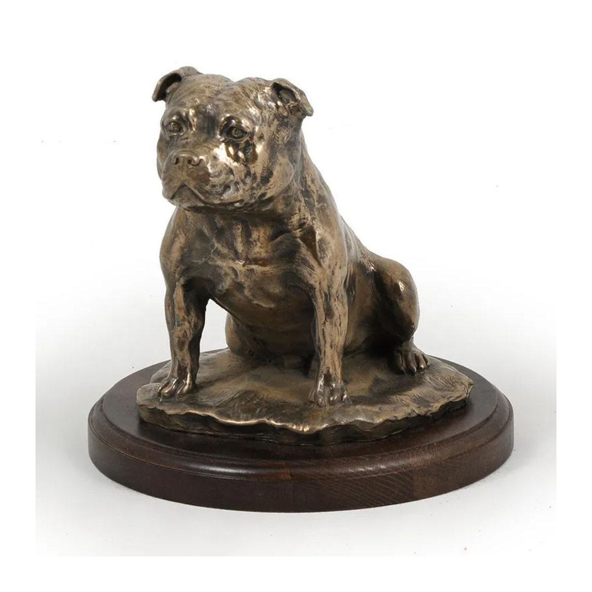 Art-Dog Staffordshire Bull Terrier Hundefigur in Braun als dekorative Silhouette aus Kunstharz und Stein - Bild 2