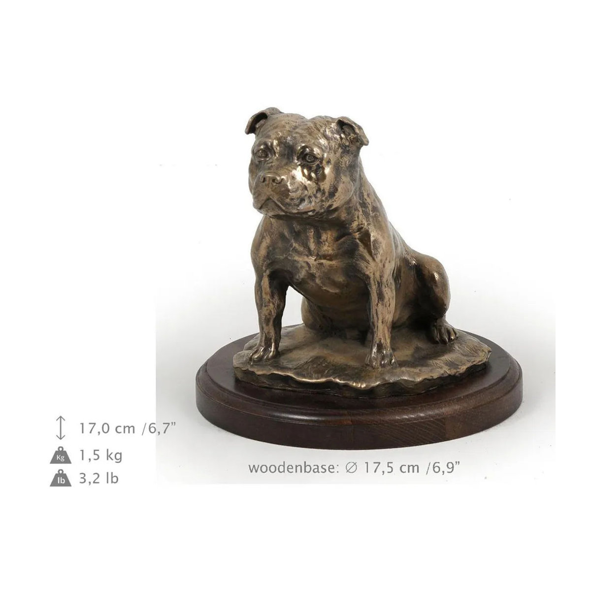 Art-Dog Staffordshire Bull Terrier Hundefigur in Braun als dekorative Silhouette aus Kunstharz und Stein - Bild 6