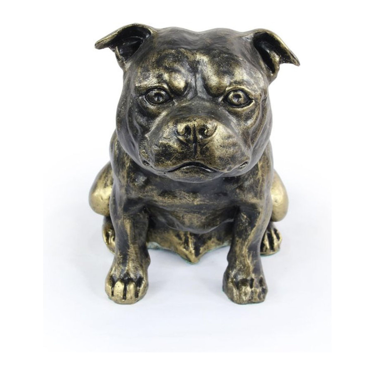 Art-Dog Staffordshire Bull Terrier Hundestatue aus Kunstharz in Braun - Bild 1