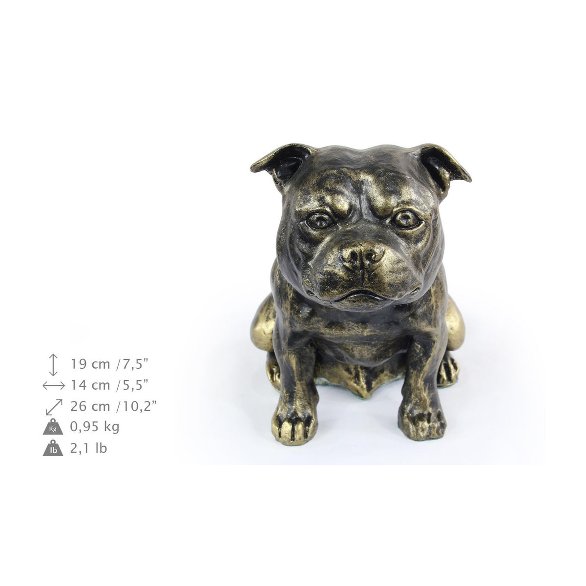 Art-Dog Staffordshire Bull Terrier Hundestatue aus Kunstharz in Braun - Bild 9