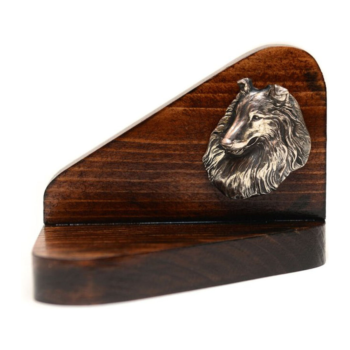 Art-dog Teelichtständer Rauhaariger Schottischer Schäferhund aus Holz und Metall in Braun, Silber und Grau - Bild 1