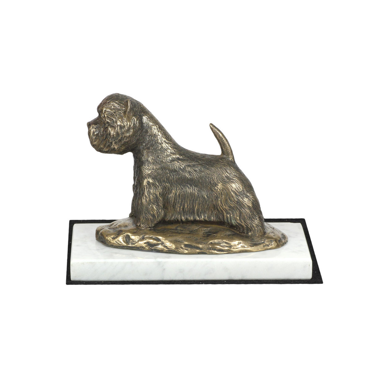 Art-Dog West Highland White Terrier Hundefigur als Statue auf weißem Marmor in Braun - Bild 1