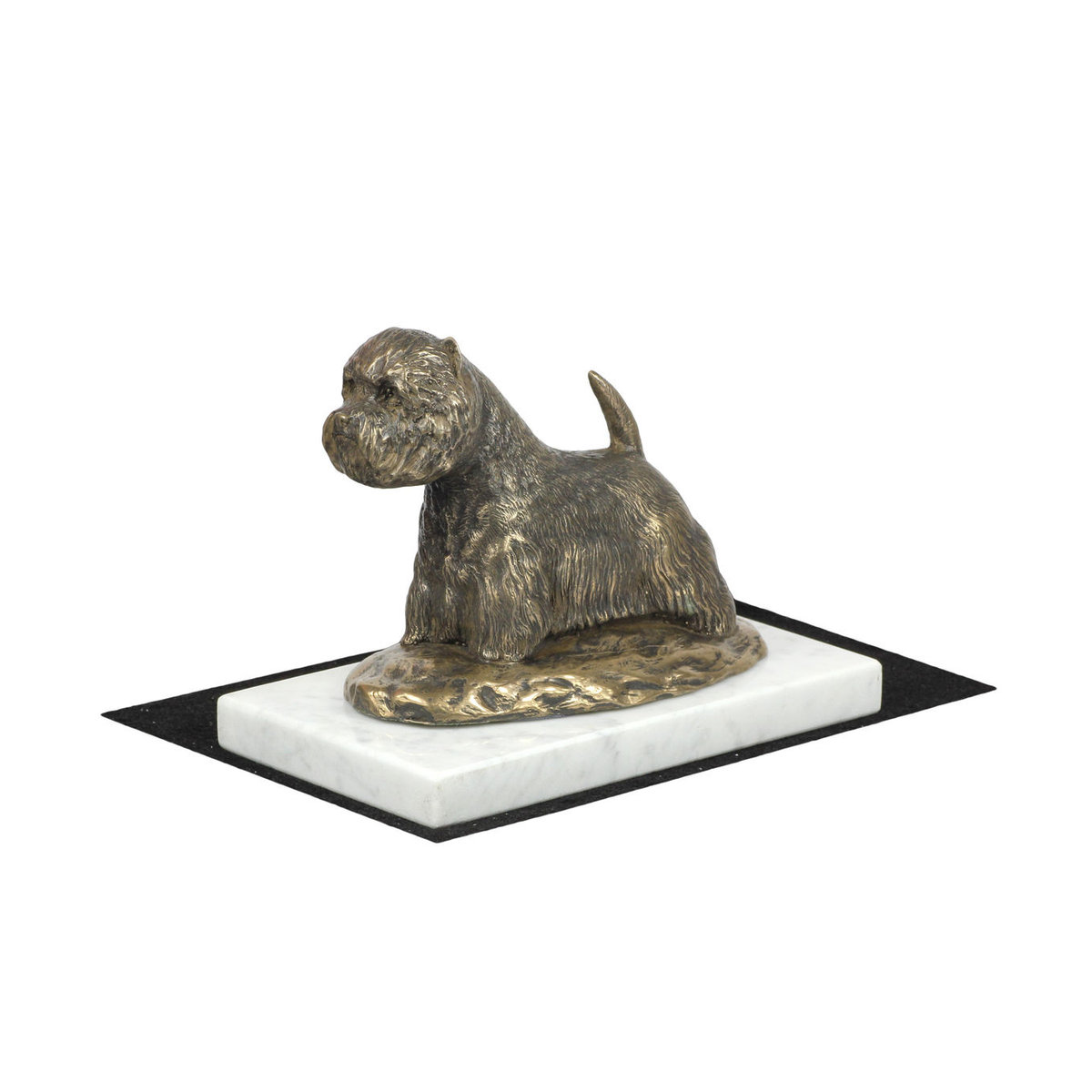 Art-Dog West Highland White Terrier Hundefigur als Statue auf weißem Marmor in Braun - Bild 2