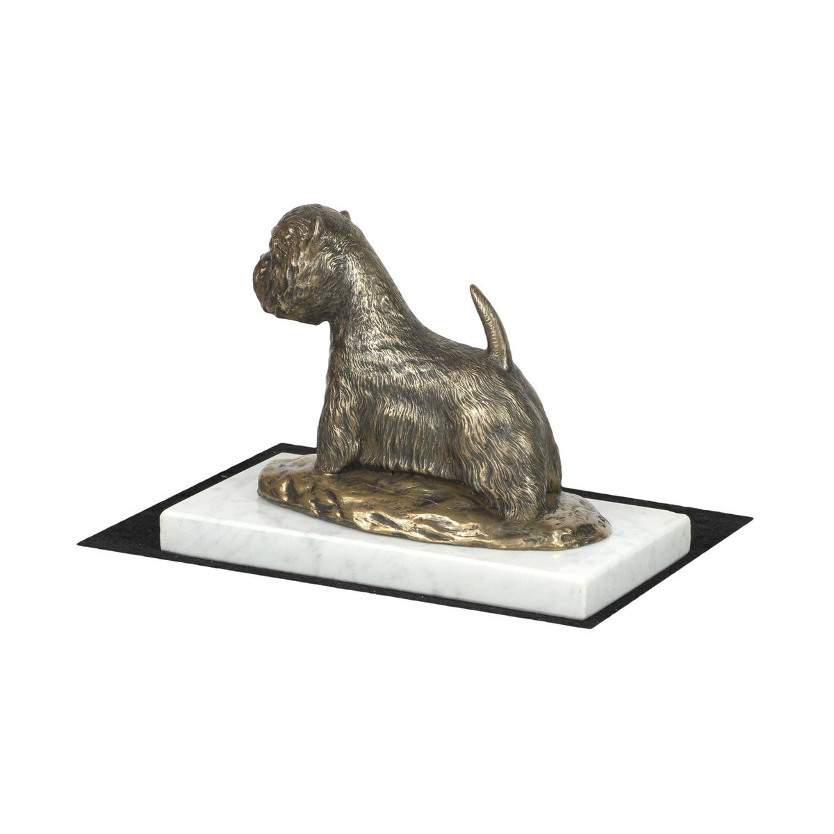 Art-Dog West Highland White Terrier Hundefigur als Statue auf weißem Marmor in Braun - Bild 3