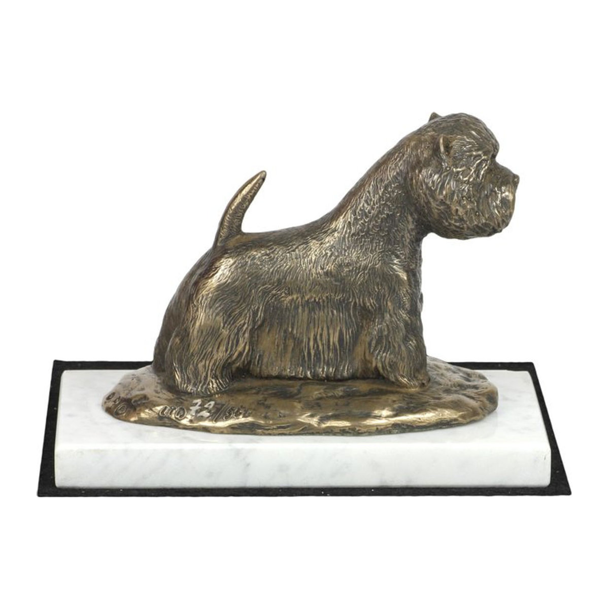 Art-Dog West Highland White Terrier Hundefigur als Statue auf weißem Marmor in Braun - Bild 4