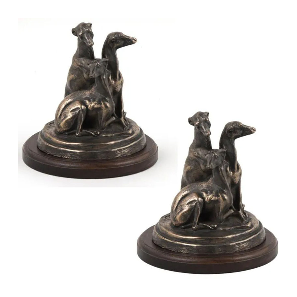 Art-Dog Whippet Hundefigur als dekorative Silhouette in Braun aus Kunstharz und Metall - Bild 1