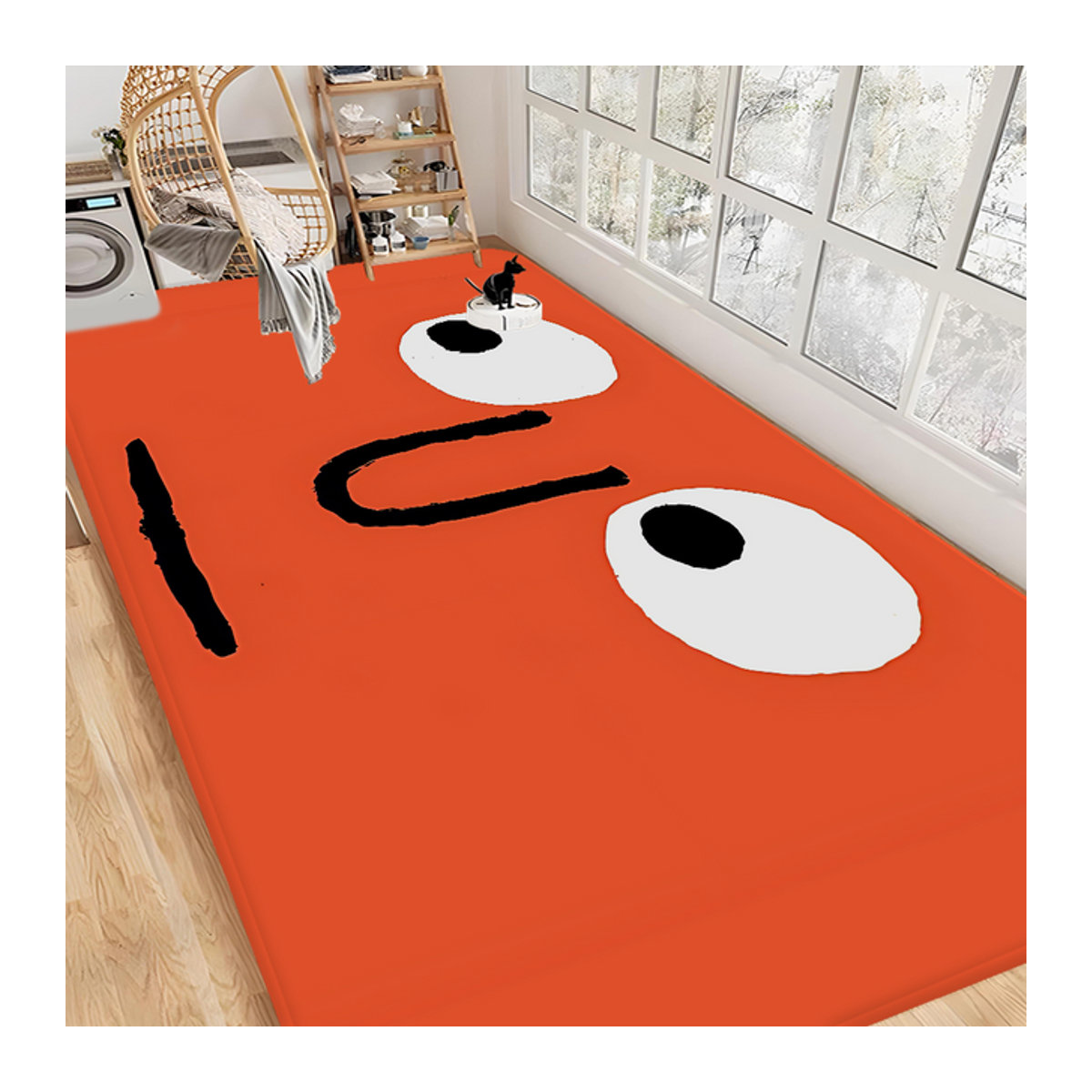 Art J-Jean J-Jullien Badezimmermatte in Rot mit Print, rutschfeste Fußmatte für Badezimmer, Schlafzimmer und Waschküche - Bild 1