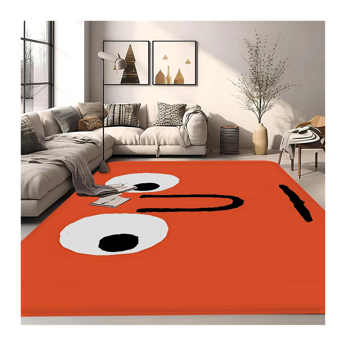 Art J-Jean J-Jullien Badezimmermatte in Rot mit Print, rutschfeste Fußmatte für Badezimmer, Schlafzimmer und Waschküche - Bild 2