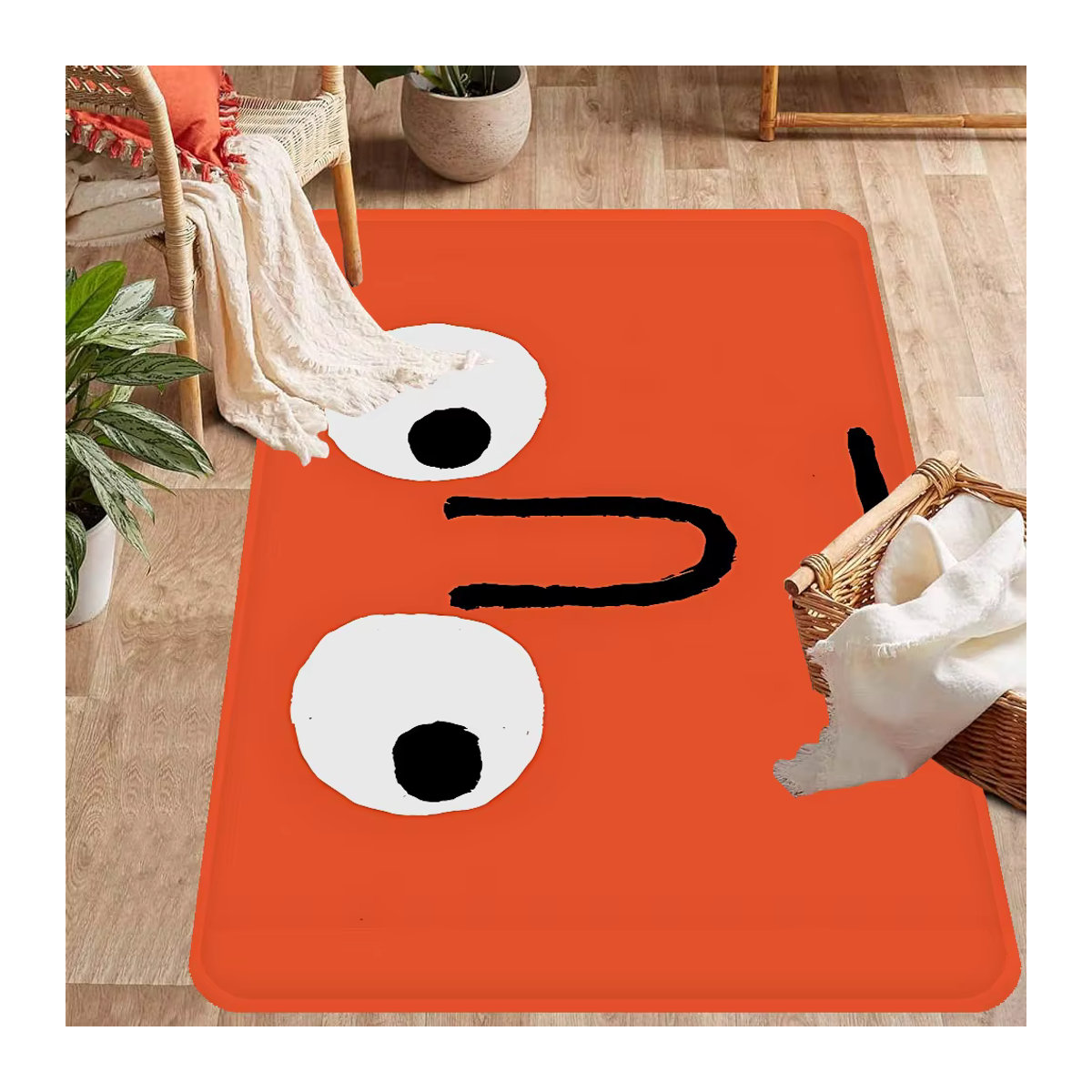 Art J-Jean J-Jullien Badezimmermatte in Rot mit Print, rutschfeste Fußmatte für Badezimmer, Schlafzimmer und Waschküche - Bild 3