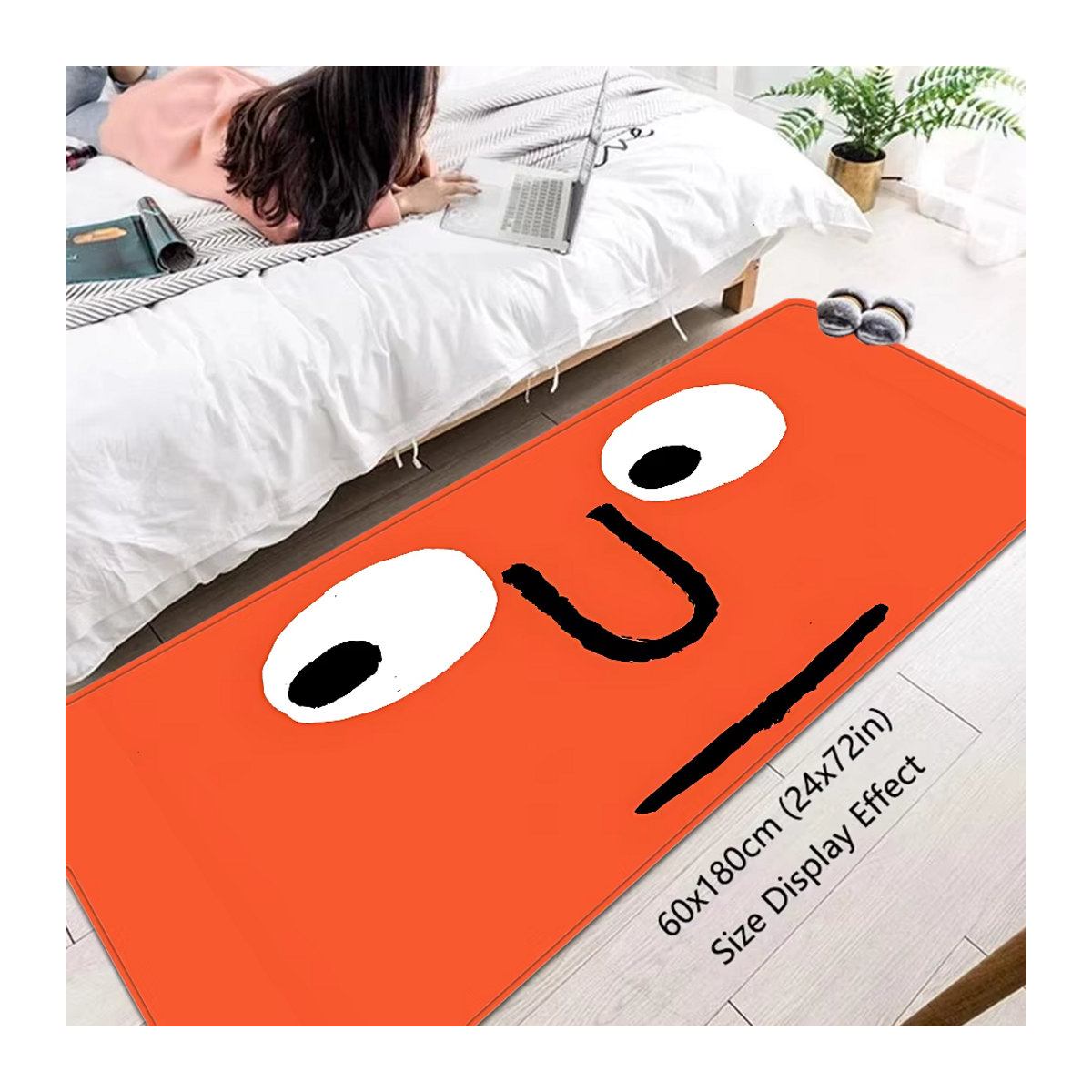 Art J-Jean J-Jullien Badezimmermatte in Rot mit Print, rutschfeste Fußmatte für Badezimmer, Schlafzimmer und Waschküche - Bild 4