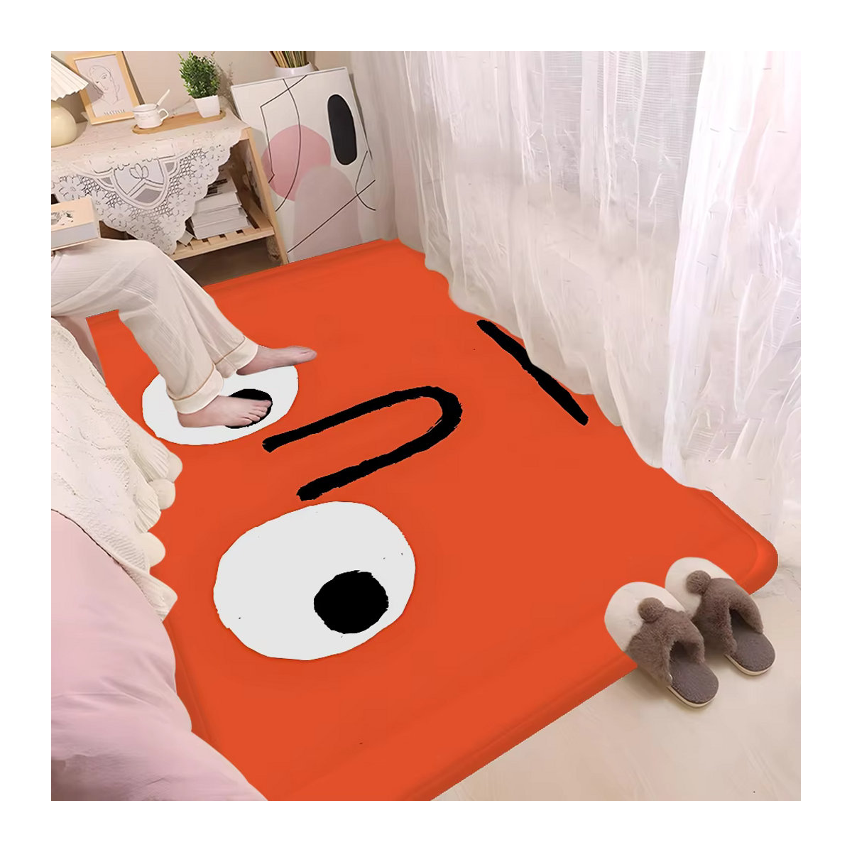 Art J-Jean J-Jullien Badezimmermatte in Rot mit Print, rutschfeste Fußmatte für Badezimmer, Schlafzimmer und Waschküche - Bild 5