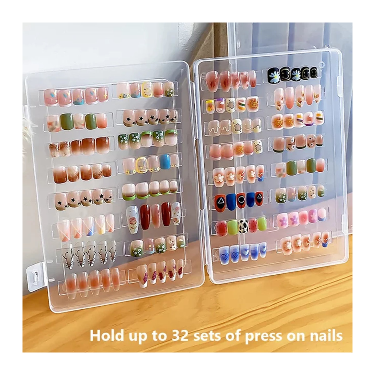 Art lalic Nagelspitzen-Display in Buchform für 32er-Set zur Aufbewahrung von Nagelkunst und Gel-Nagellack-Spitzen in minimalistischem Design - Bild 1