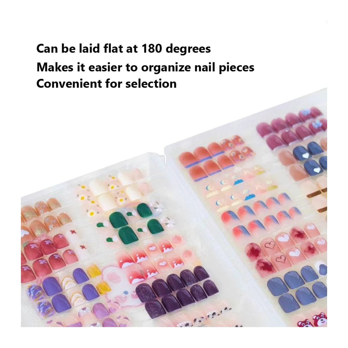Art lalic Nagelspitzen-Display in Buchform für 32er-Set zur Aufbewahrung von Nagelkunst und Gel-Nagellack-Spitzen in minimalistischem Design - Bild 2