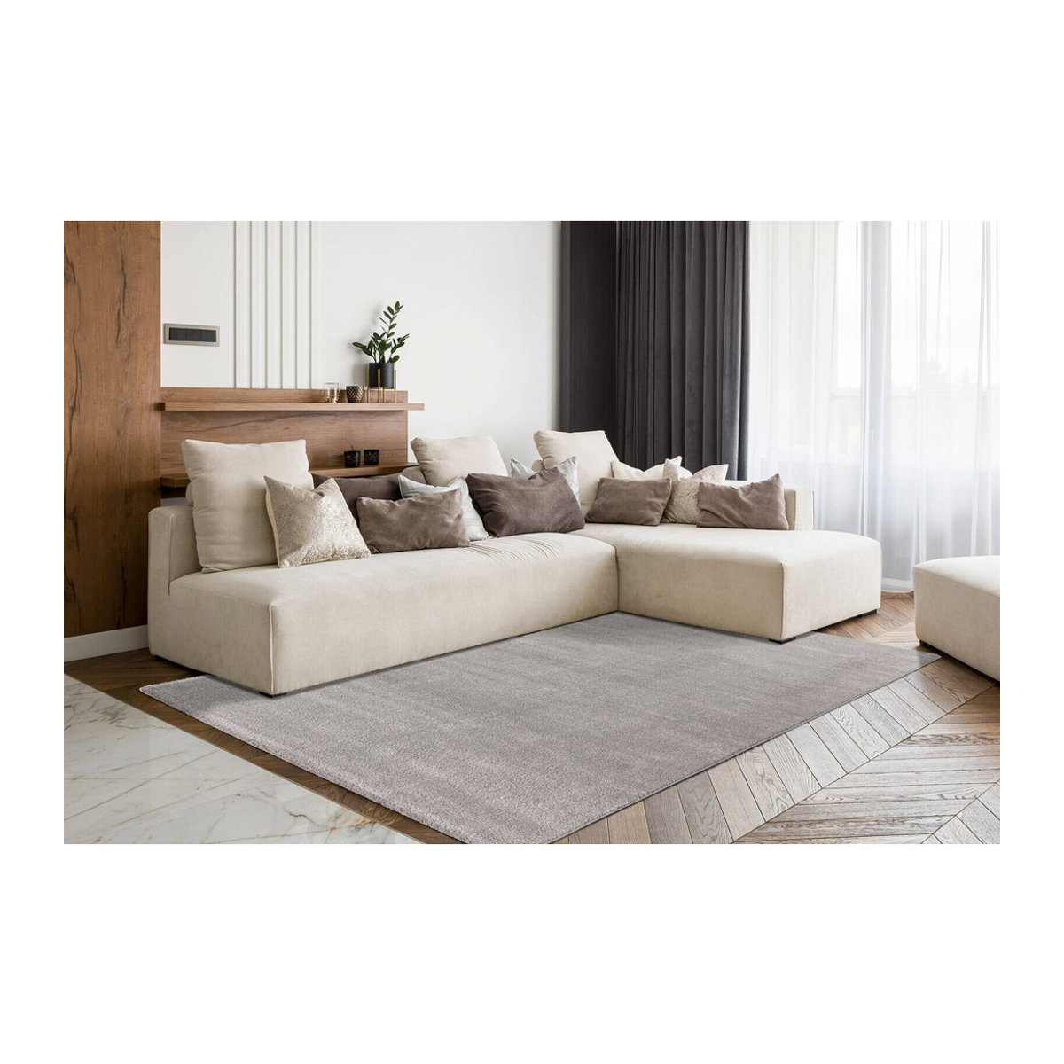 Arte Espina Kurzflorteppich Nila Grau B/H/L: 120 x 2 x 170 cm - Bild 5