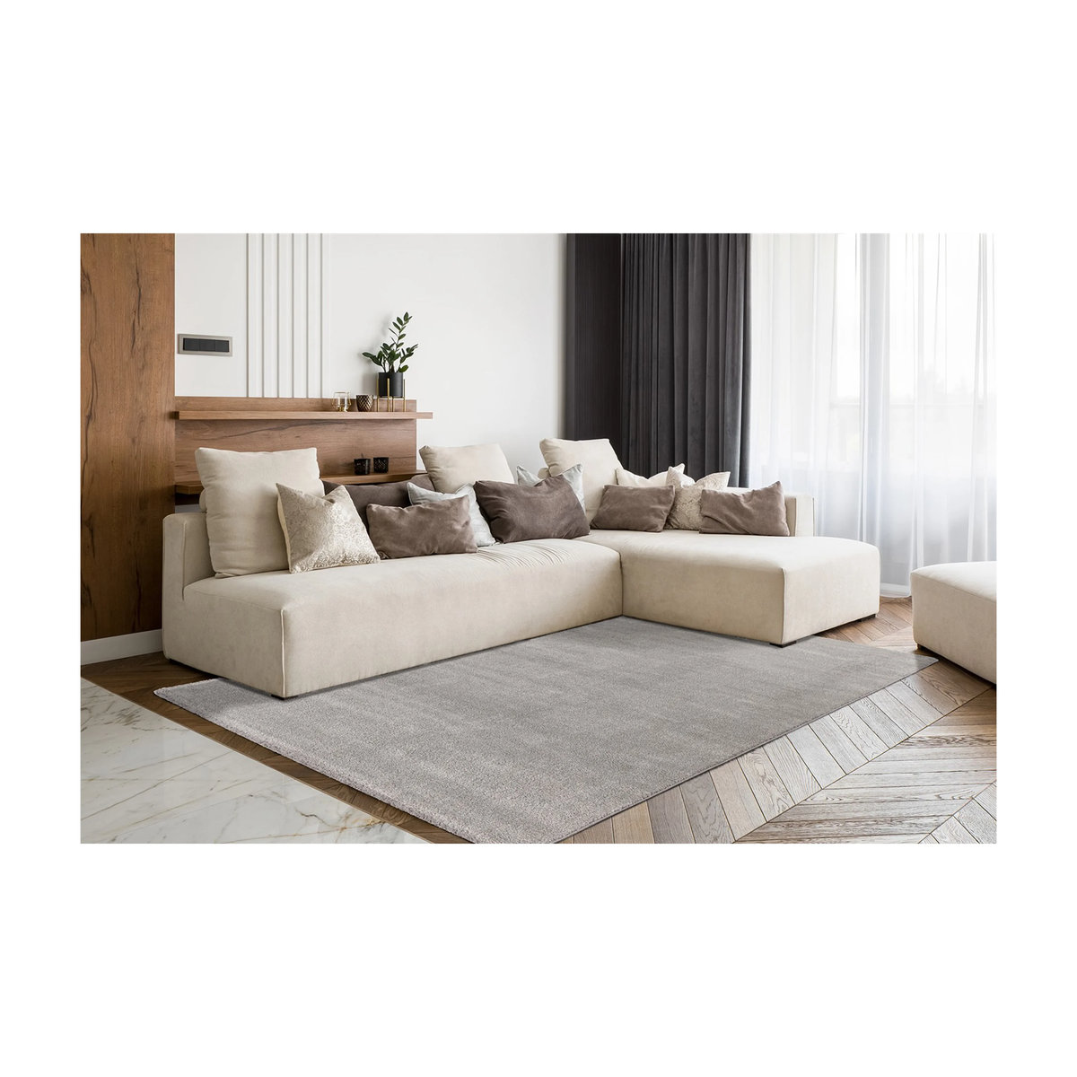 ARTE ESPINA Kurzflorteppich Nila Grau B/H/L: 80 x 2 x 150 cm - Bild 2