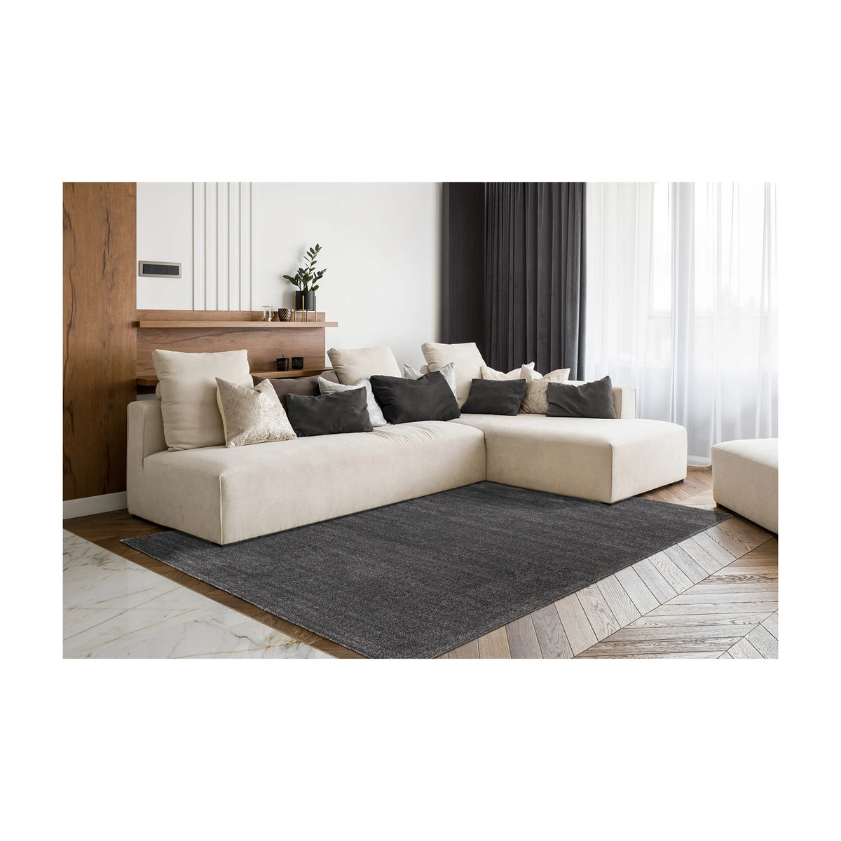 Arte Espina Kurzflorteppich Nila in Grau B/H/L: 120 x 2 x 170 cm - Bild 2