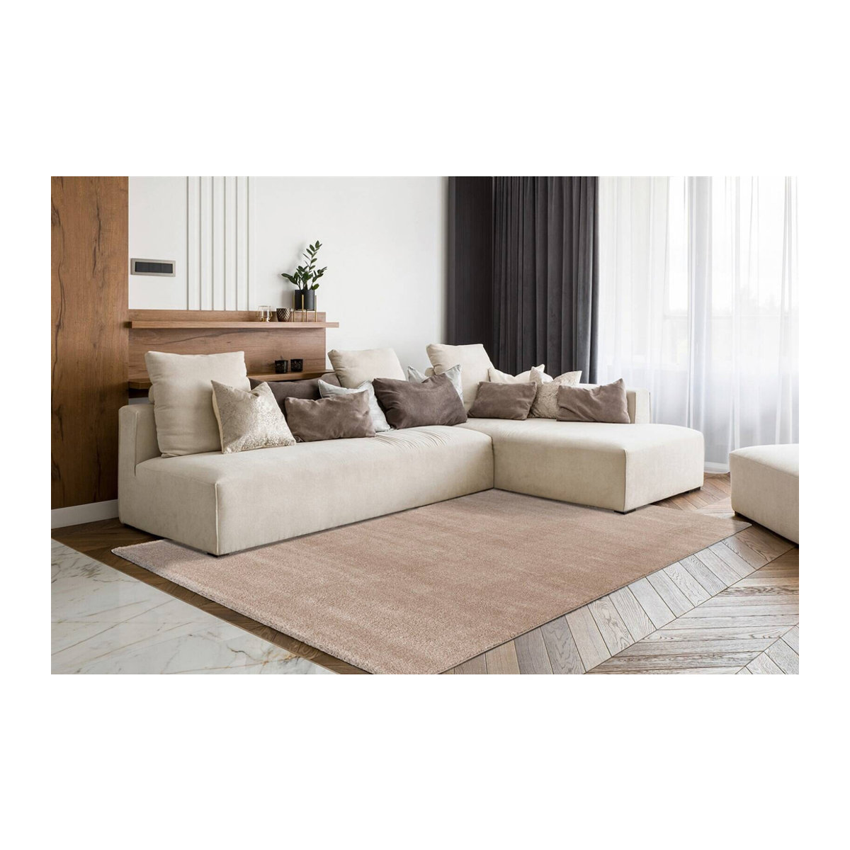 Arte Espina Kurzflorteppich Nila in Taupe, B/H/L: 200 x 2 x 290 cm - Bild 5