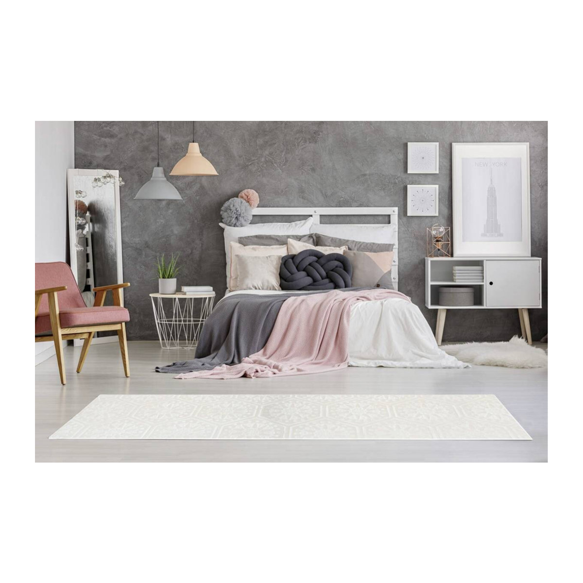 ARTE ESPINA Teppich Monroe Weiß B: 80 cm, L: 300 cm - Bild 3