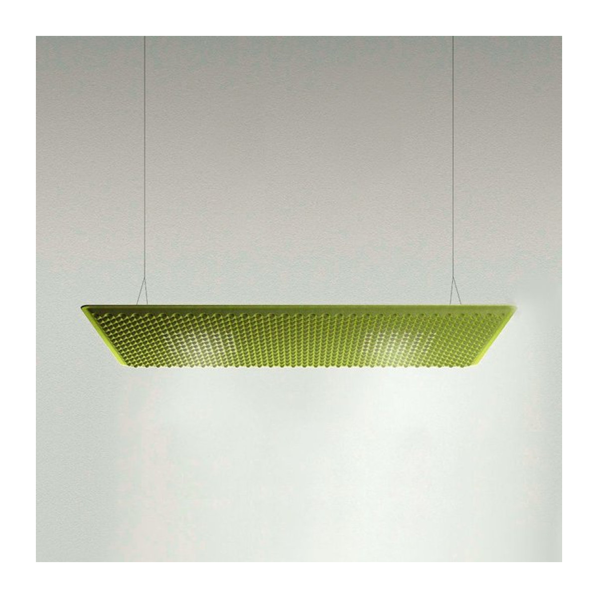 Artemide Eggboard Matrix LED-Pendelleuchte Grün mit warmweißem Licht (3000K), B/T/H: 160 x 80 cm - Bild 1