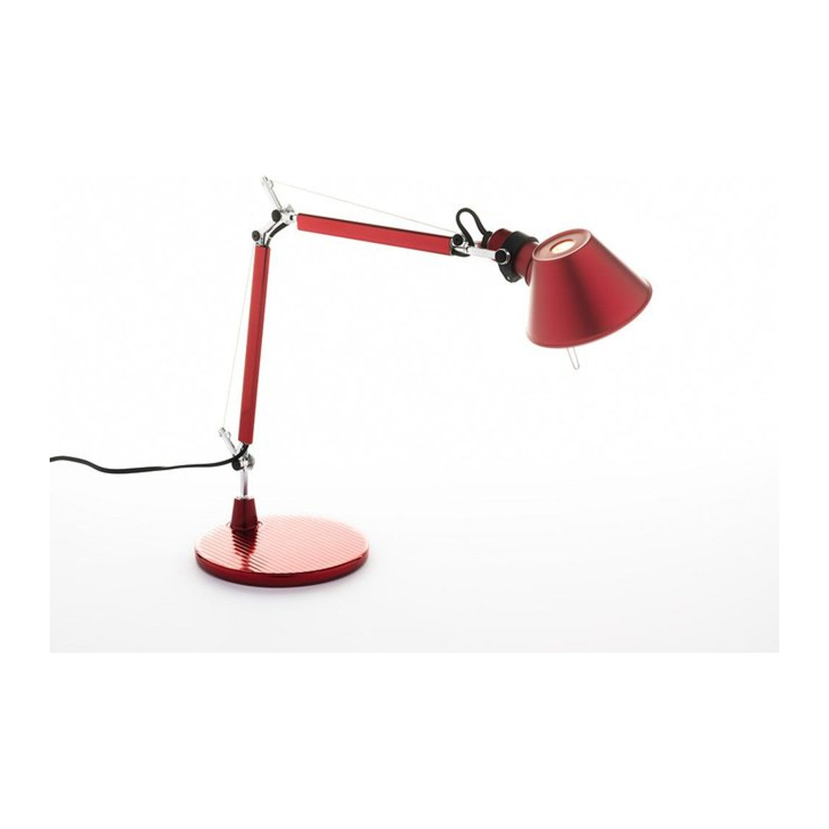 Artemide Tolomeo Micro Tavolo Tischleuchte aus Aluminium in Rot und Alufarben mit E14 Fassung - Bild 1