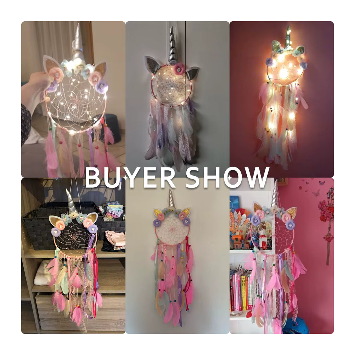 Artilady Einhorn Traumfänger im Boho-Stil, Rosa und Mehrfarbig, Wanddekoration für Kinderzimmer und Babyzimmer - Bild 3