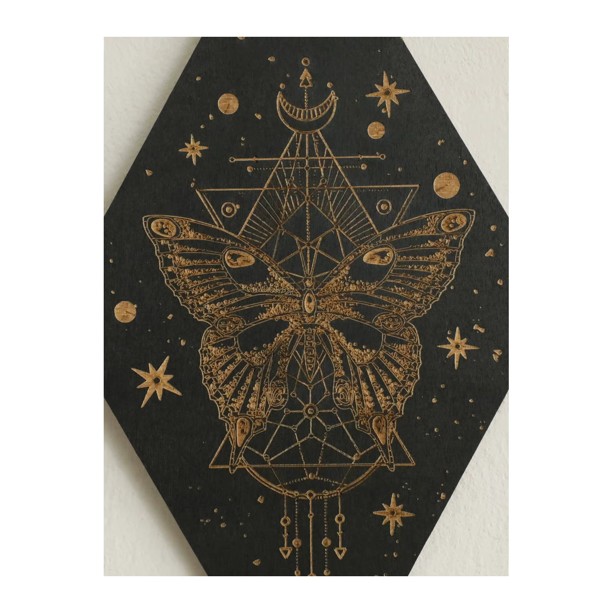 Artilady Gotischer Schmetterling Wandbehang aus Holz in Schwarz für Boho Home Dekoration - Bild 3