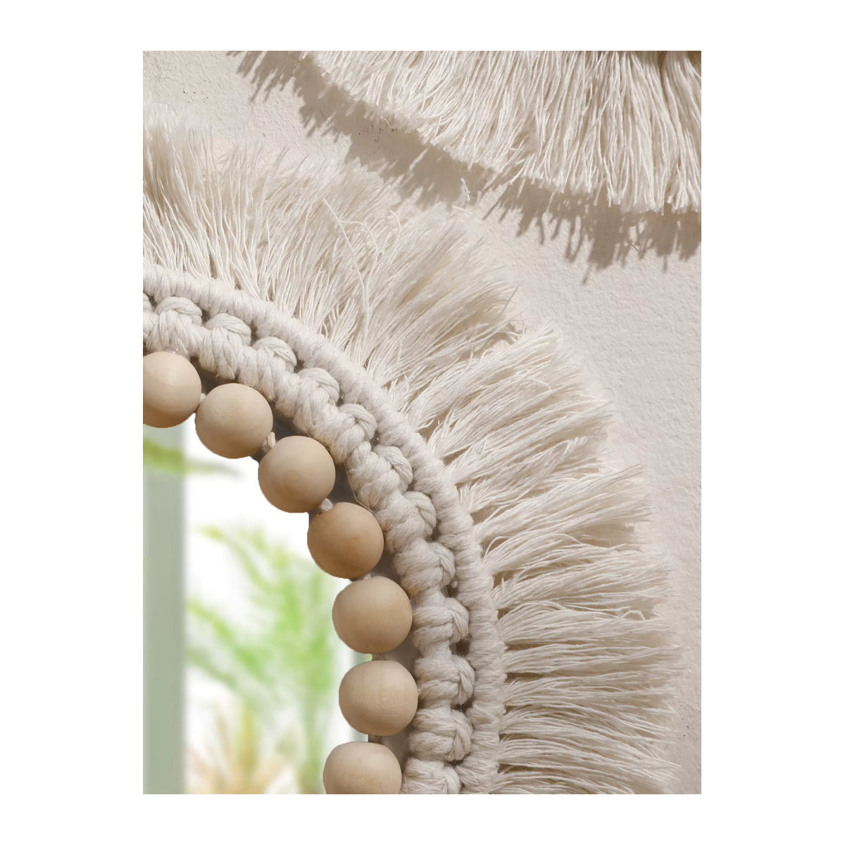 Artilady Makramee-Spiegel in Weiß mit Boho-Wandbehang und Textil-Quasten für dein Zuhause - Bild 4