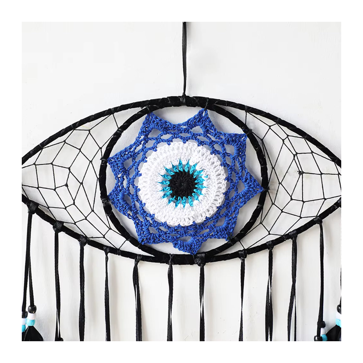 Artilady Makramee Wandbehang Böser Blick Traumfänger als Boho Wandkunst in Mehrfarbig - Bild 3