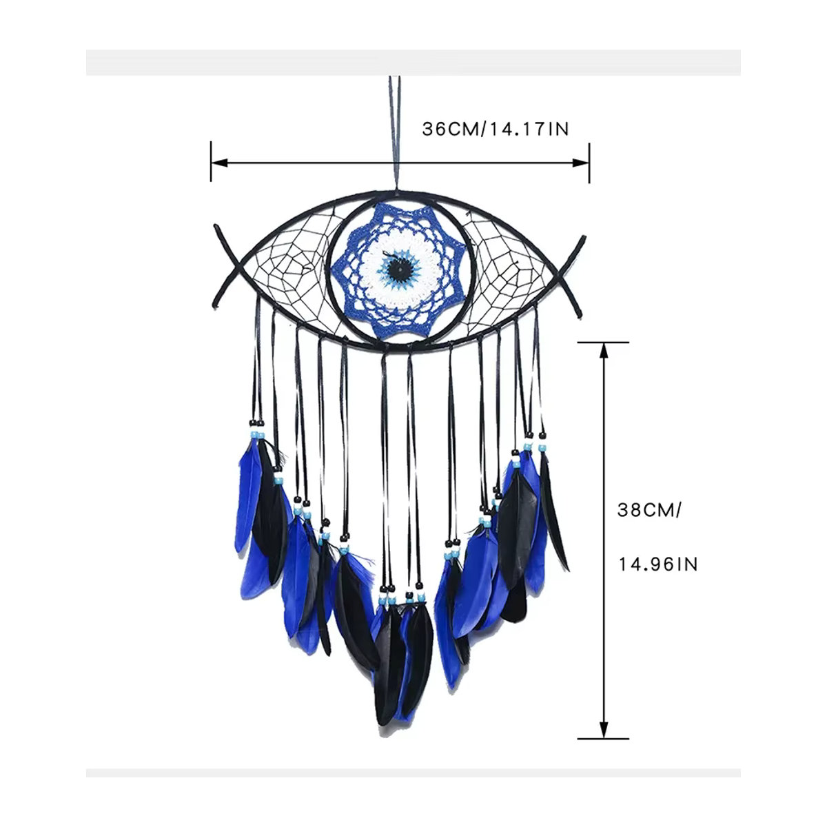 Artilady Makramee Wandbehang Böser Blick Traumfänger als Boho Wandkunst in Mehrfarbig - Bild 5