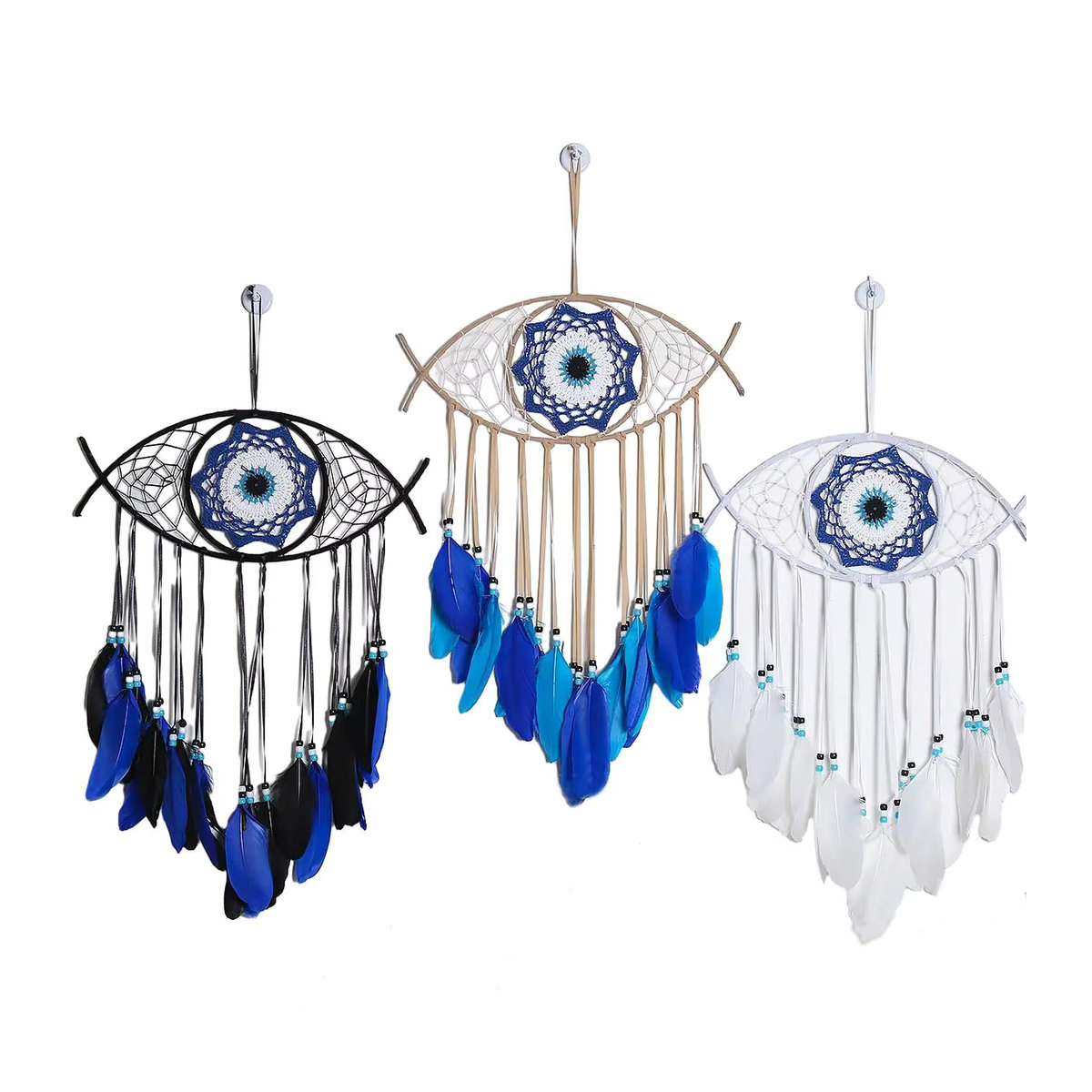 Artilady Makramee Wandbehang Böser Blick Traumfänger als Boho Wandkunst in Mehrfarbig - Bild 7