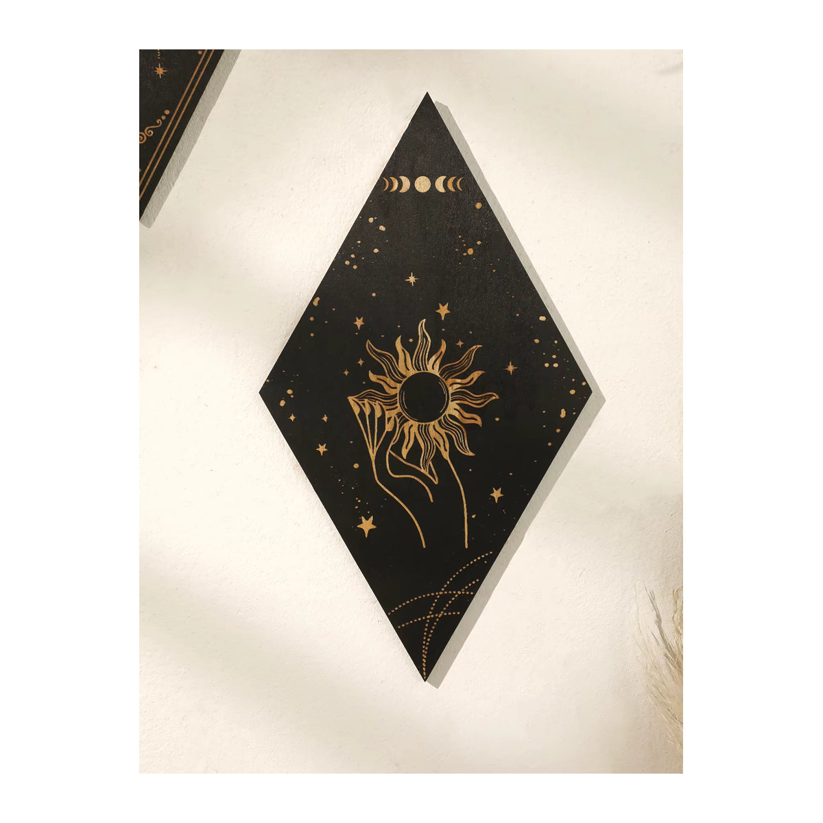 Artilady Wanddekoration aus Holz in Schwarz mit Mond, Sternen und Schlangen im Gothic-Design - Bild 3
