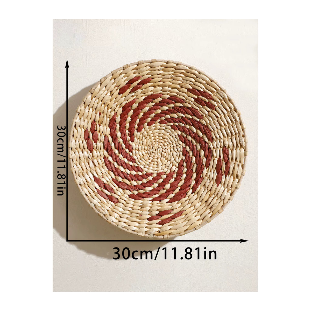 Artilady Wandkorb aus Seegras und Rattan in Beige, handgefertigte geometrische Hängedekoration im Bohemian Stil - Bild 3