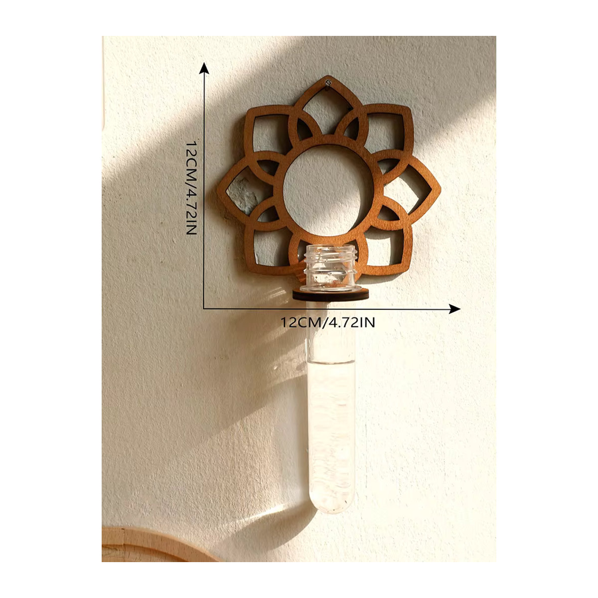 Artilady Wandpflanzgefäße Bohemian Wandbehang mit Holzständer und Kunststoff-Reagenzgläsern in Braun - Bild 5