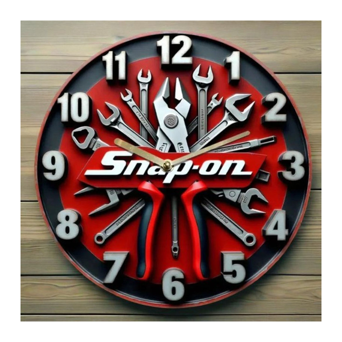ArtisticTin Dekorative Metall-Wanduhr im Industrial-Design, rund, rot, B/H: 20 x 20 cm - Bild 1