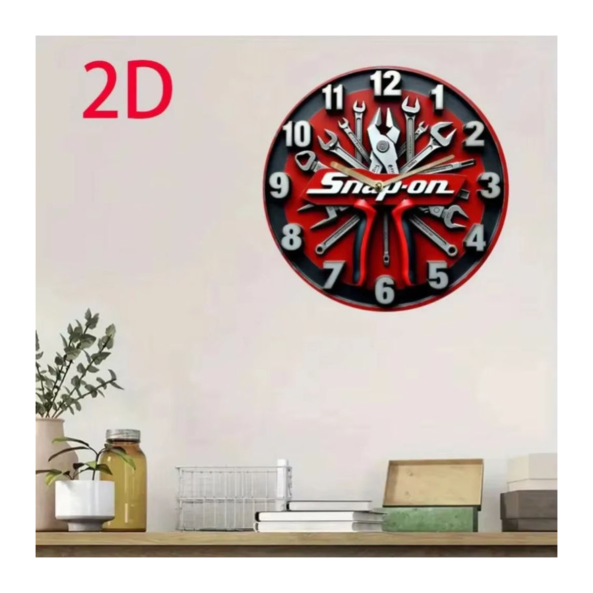 ArtisticTin Dekorative Metall-Wanduhr im Industrial-Design, rund, rot, B/H: 20 x 20 cm - Bild 3