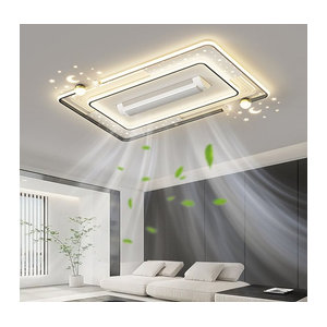 Artpad LED Deckenventilator Modern Weiß mit Fernbedienung für Wohnzimmer und Schlafzimmer