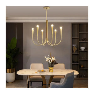 Artpad LED Pendelleuchte in Gold im Vintage-Design aus Metall für Esszimmer und Wohnzimmer