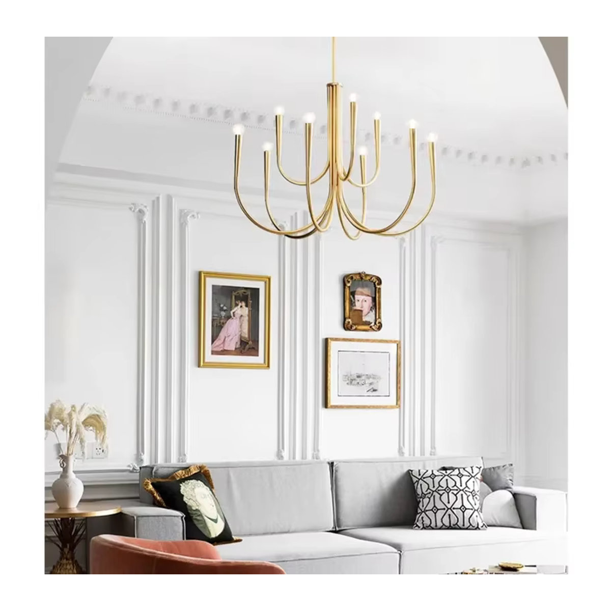 Artpad LED Pendelleuchte in Gold im Vintage-Design aus Metall für Esszimmer und Wohnzimmer - Bild 3