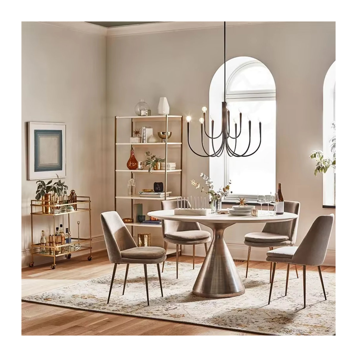 Artpad LED Pendelleuchte in Gold im Vintage-Design aus Metall für Esszimmer und Wohnzimmer - Bild 4
