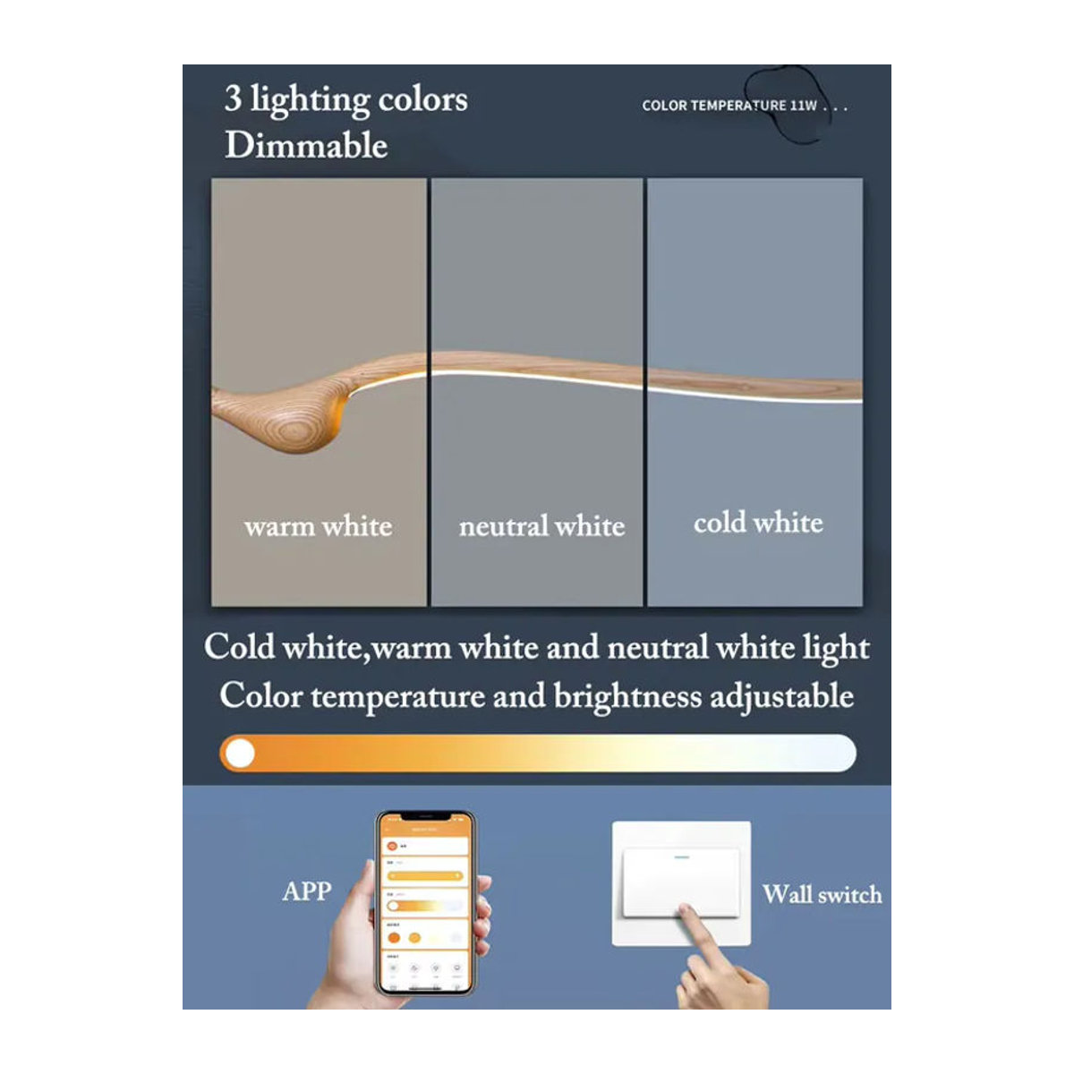 Artpad Lineare Massivholz-Pendelleuchte mit LED in Natur, minimalistisches Design für Esszimmer und Kücheninsel - Bild 6