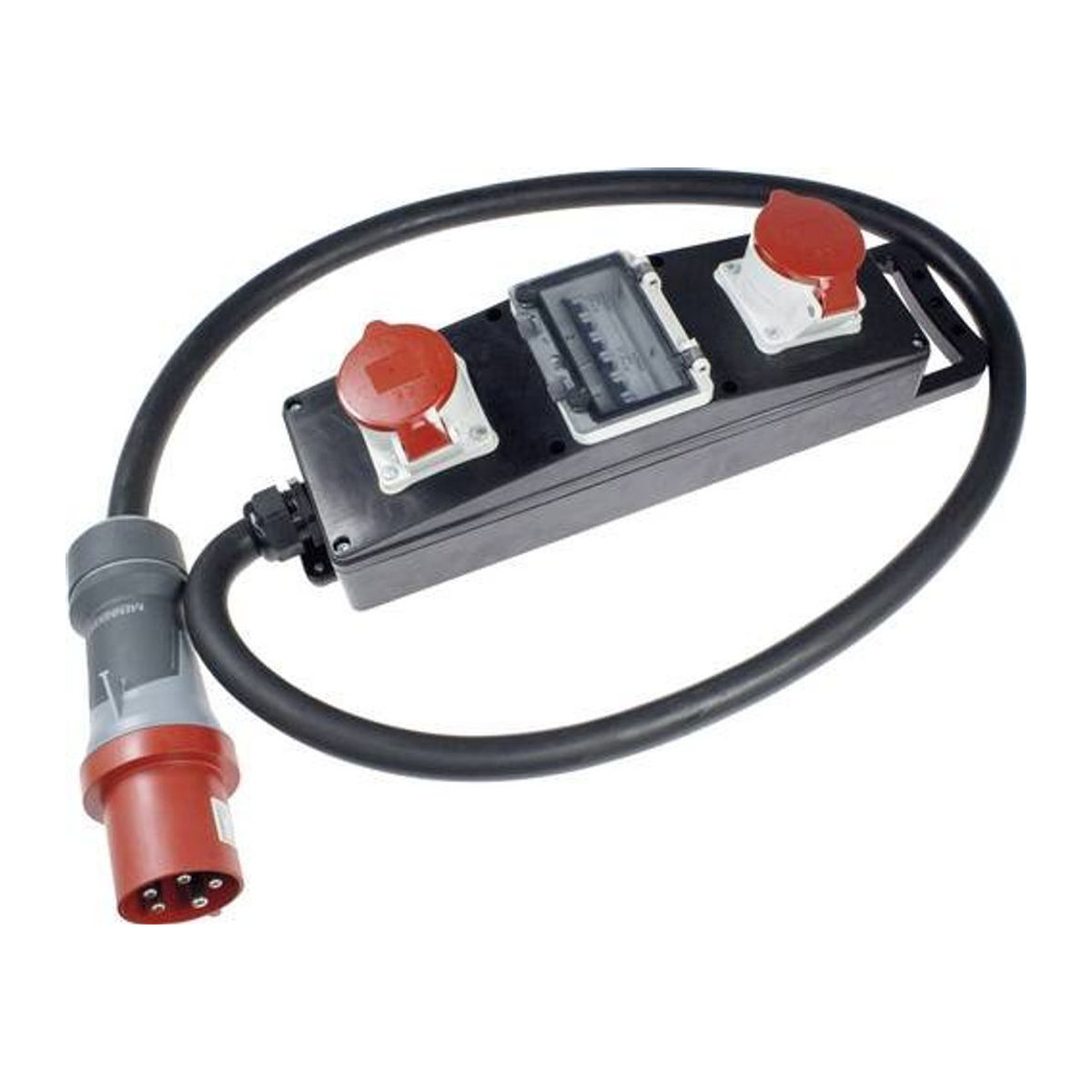 AS Schwabe CEE Stromverteiler S 11 60807 Vollgummi-Verteilerleiste 400V 63A 5-polig IP44 - Bild 1