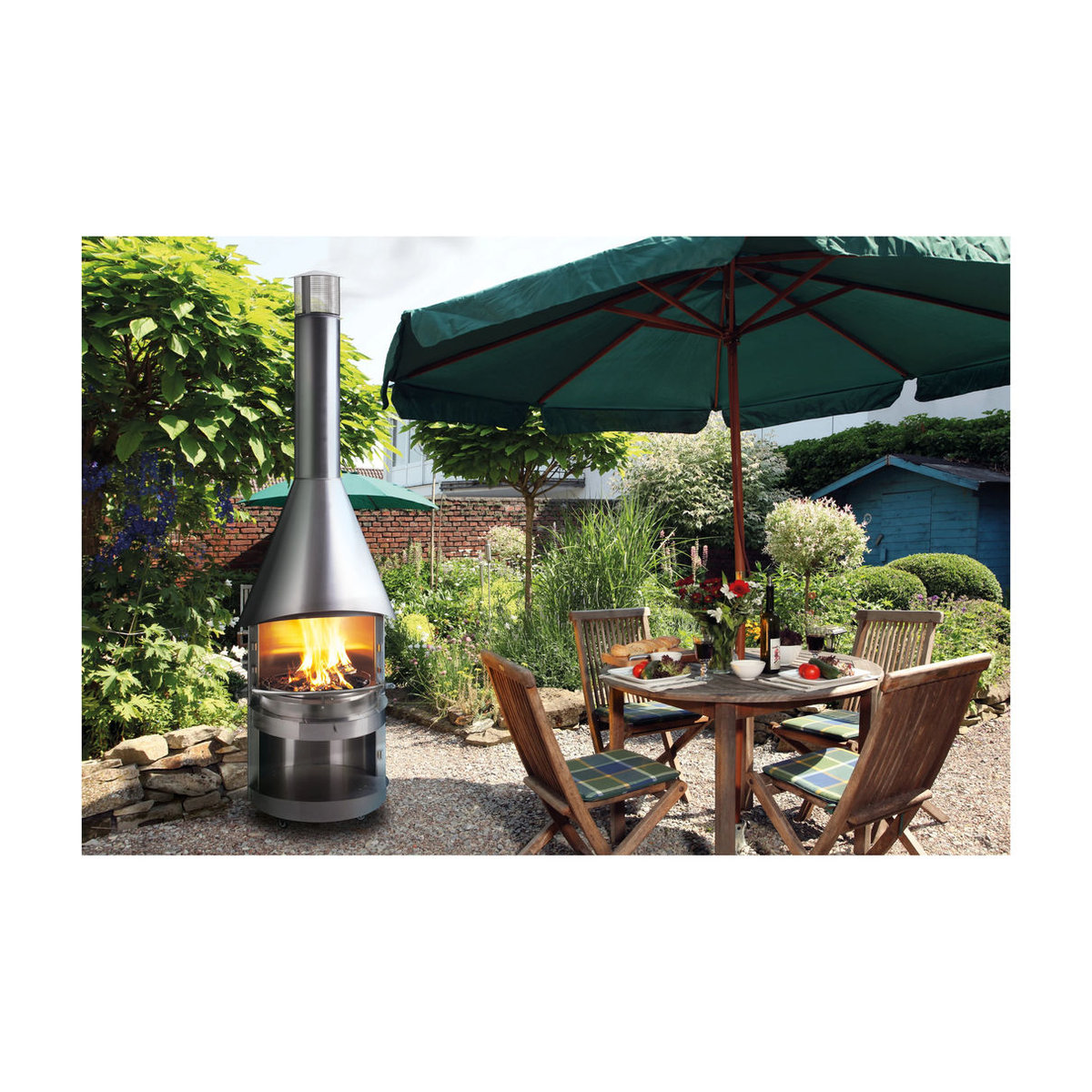 asado Garten-Grillkamin Fuego ES aus Edelstahl mit Ø 70 cm - Bild 2