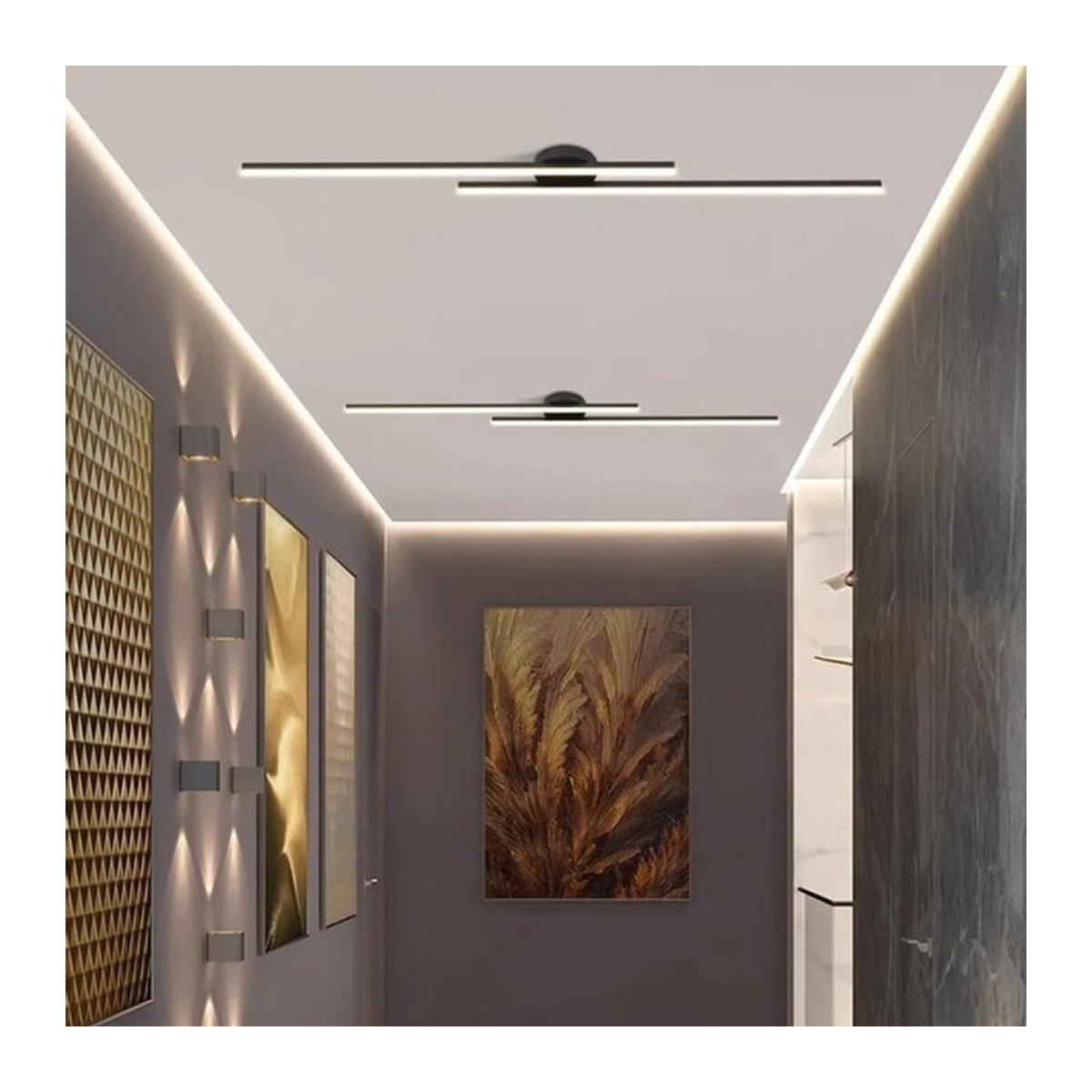 ASCELINA Moderne LED-Deckenleuchte aus Aluminium in Schwarz - Bild 1