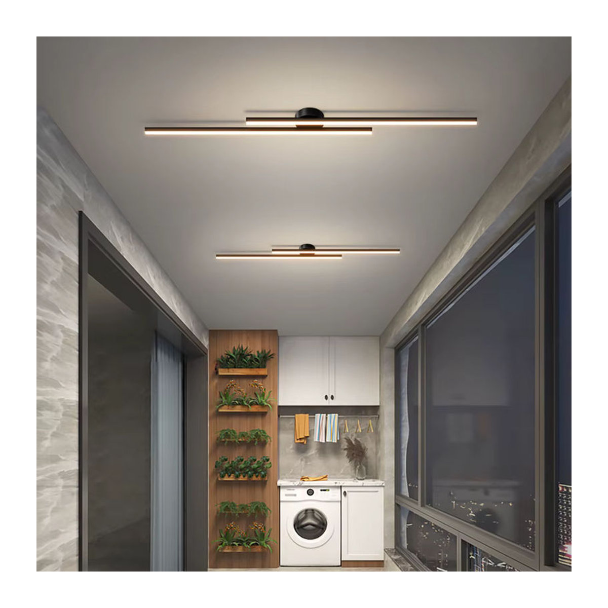 ASCELINA Moderne LED-Deckenleuchte aus Aluminium in Schwarz - Bild 4