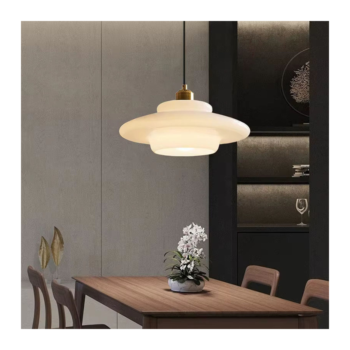ASCELINA Pendelleuchte Nordic Design aus Glas in Beige und Weiß für Küche und Esszimmer mit E27 Fassung - Bild 3