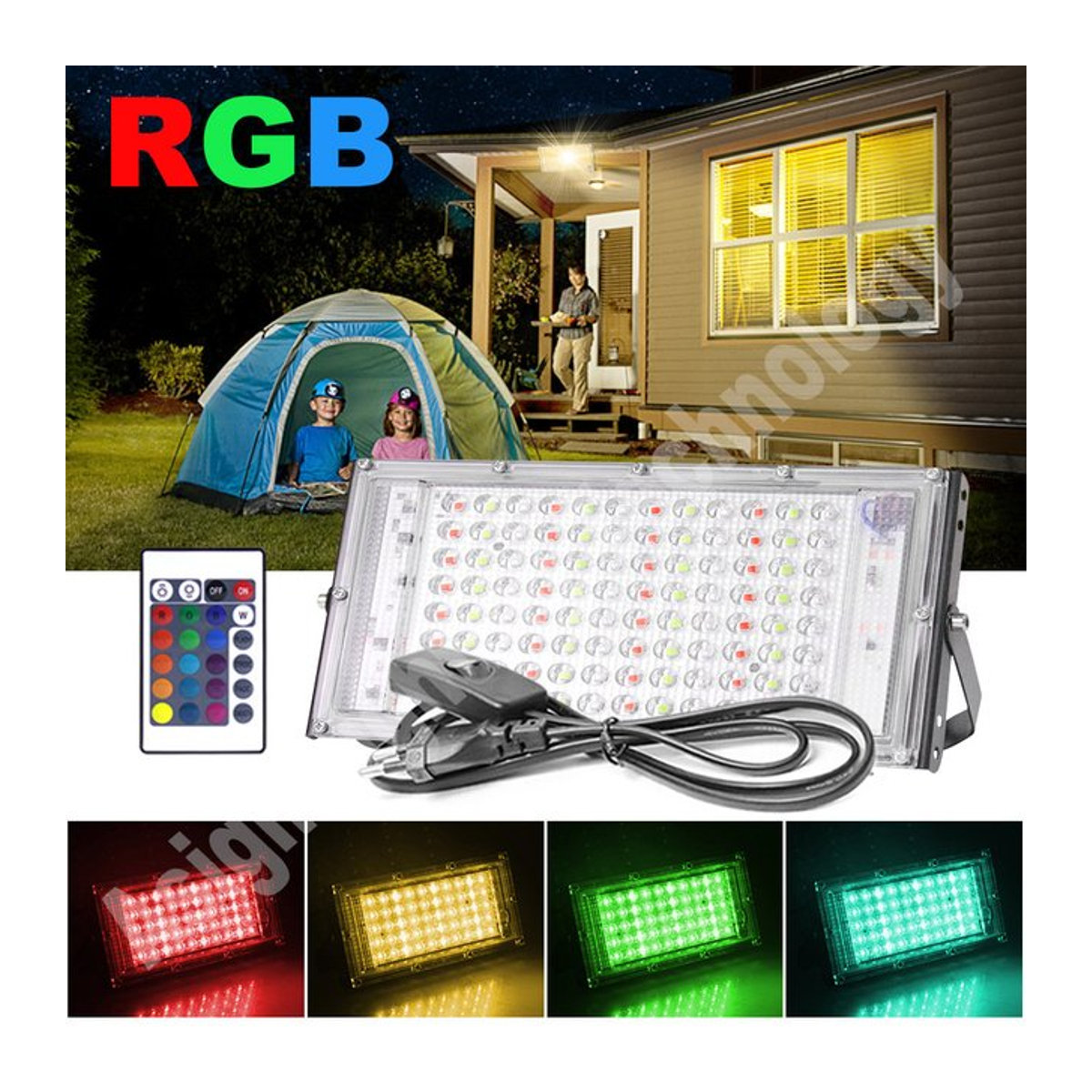 Asign RGB LED-Flutlicht Außenstrahler IP65 wasserdicht in Bunt aus Aluminium - Bild 1
