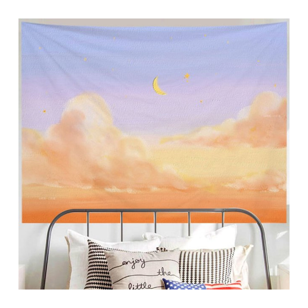 Ästhetischer Wandteppich mit Ölgemälde-Landschaft als Wandbehang für dein Schlafzimmer in Mehrfarbig - Bild 1